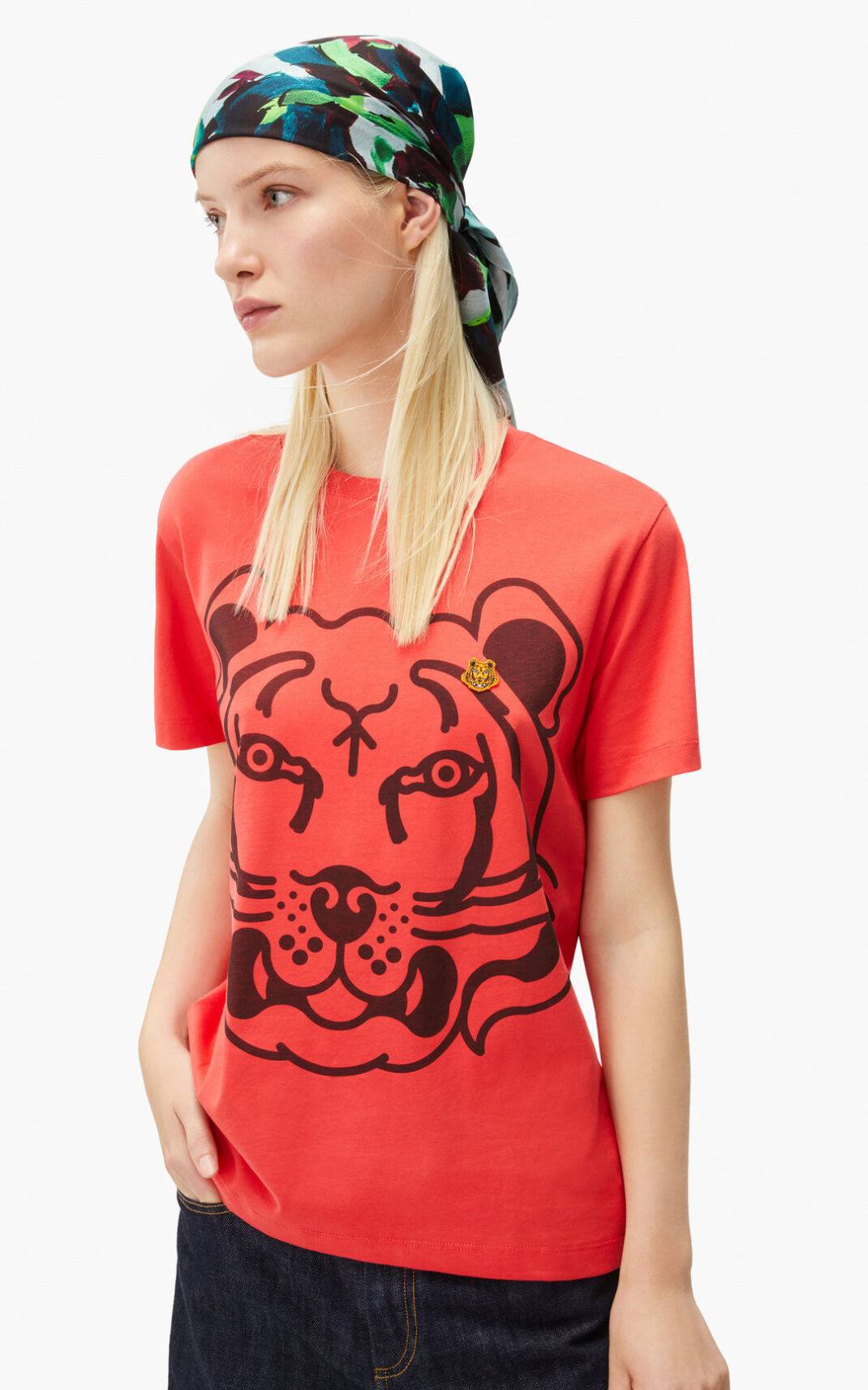 Kenzo K Tiger loose fitting Póló Női Piros | ID.427987